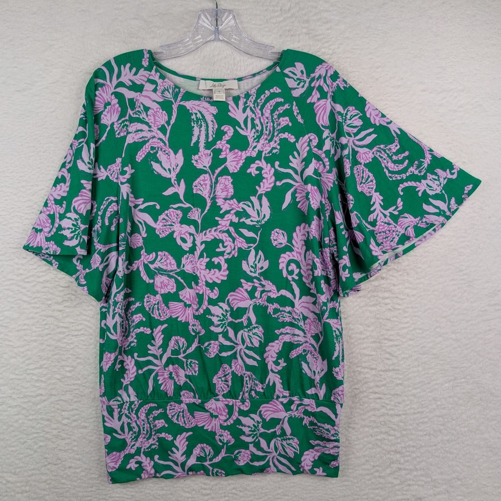 Lilly Pulitzer Albins Knit Top Size Small Blouse Brazilian Green Salty Sanbar